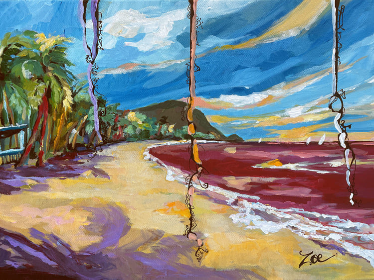 Grande Anse en rouge